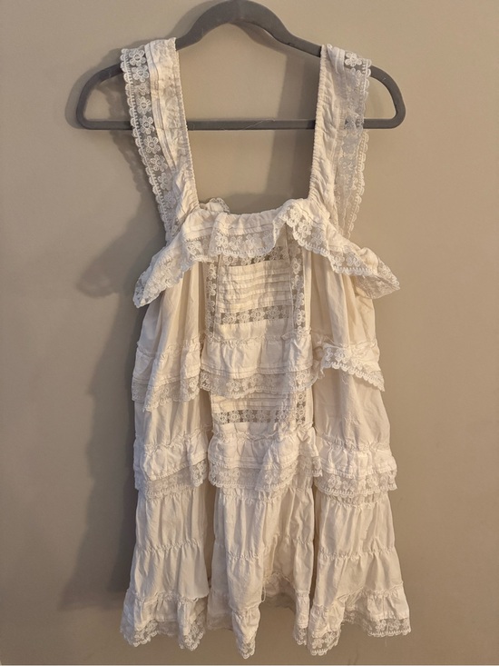 Free People Dresses & Skirts - Boho Free People Lace Tiered Cream Sundress